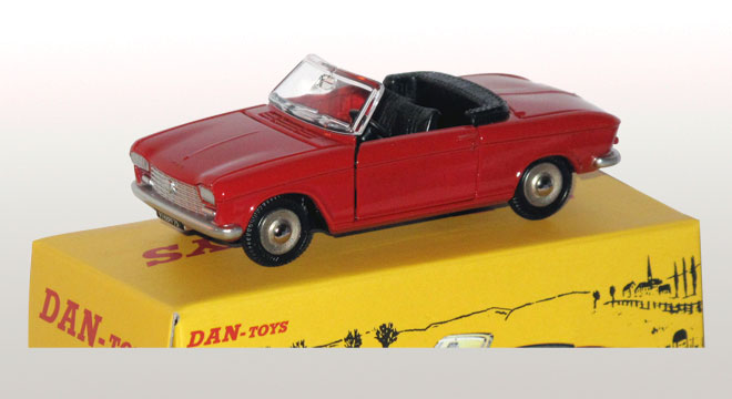 Peugeot 204 Cabriolet Rouge (Portes et capot ouvrants, dossier des sièges basculant)