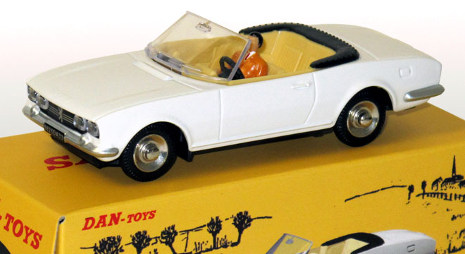 Peugeot 504 Cabriolet Blanc avec Conducteur (roues directionnelles actionnées par le volant)