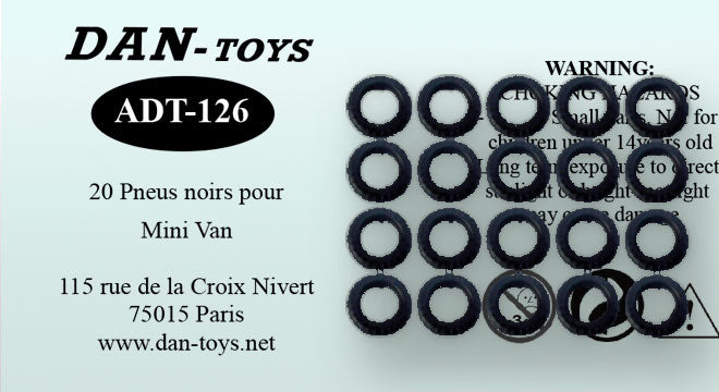 20 Pneus Noirs pour Austin Mini Van