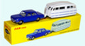 BMW 1500 Bleu Foncé et Caravane Henon Blanc