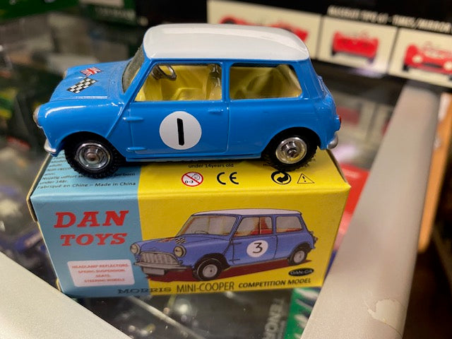 Morris Mini Cooper Competition #1 Bleu / Toit Blanc