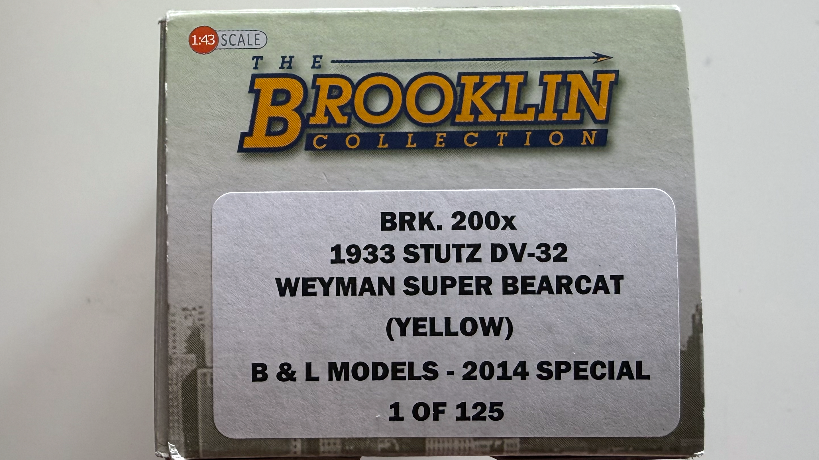 Stutz DV-32 Weyman Super Bearcat (B&L Models 2014) 1933 Jaune (Edition limlitée 125 exemplaires) Ref BRK200x