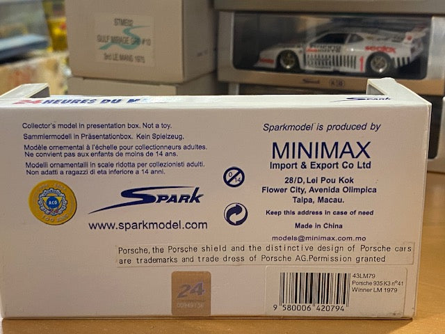 Porsche 935 K3 #41 Winner Le Mans 1979 K.Ludwig-B.Whittington-D.Whittington