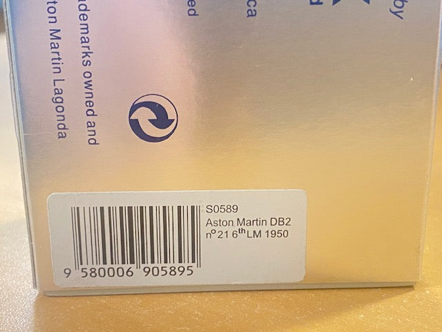 RARE Aston Martin DB2 #21 6th Le Mans 1950 - C.Brackenbury- R.Parnell