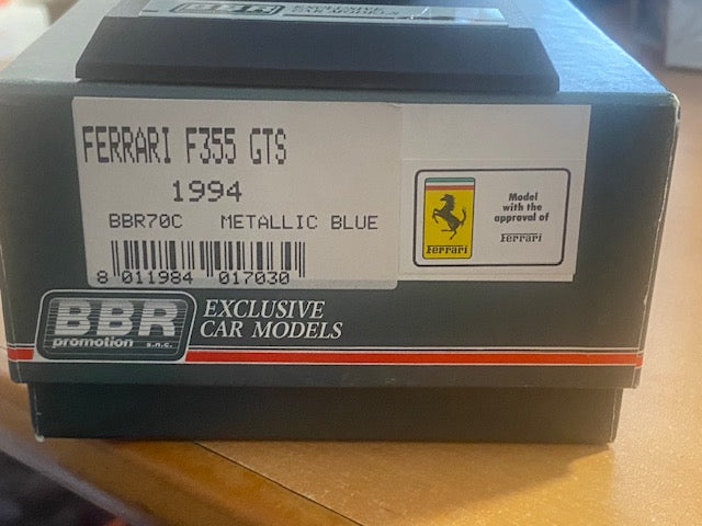 RARE FERRARI F355 GTS 1994 Métallic Blue Ref BBR70C