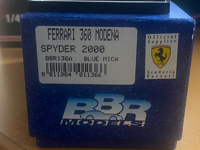 RARE Ferrari 360 Modena Spyder 2000 Blue Mica Ref BBR136A