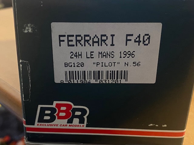 RARE FERRARI F40 #56 Le Mans 1996- Michel Ferté  Olivier Thévenin  Nicolas Leboissetier Rf BG120