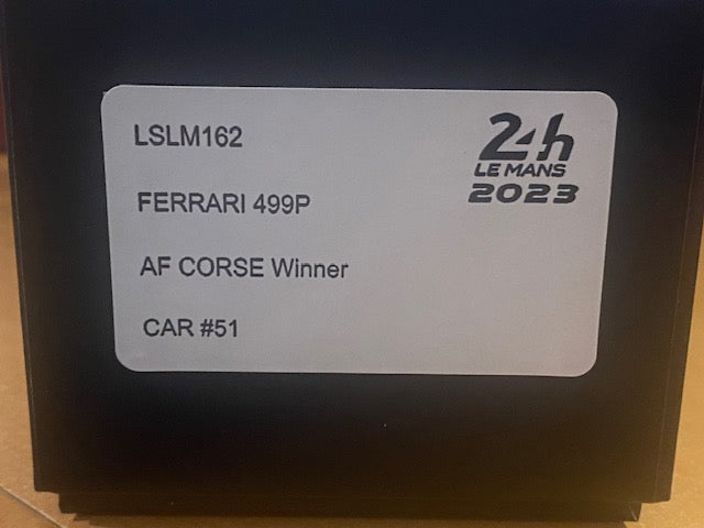 RARE  Ferrari AF Corse, #51  Winner Le Mans 2023 - Alessandro Pier Guidi James Calado  Antonio Giovinazzi  Ref LSLM162