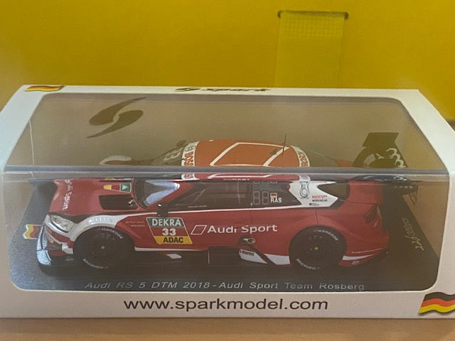 RARE Audi RS5 René Rast #33 Team Rosberg Vainqueur DTM Nürburgring Ed. Limitée 226/300 Pcs 2018 Ref SG431
