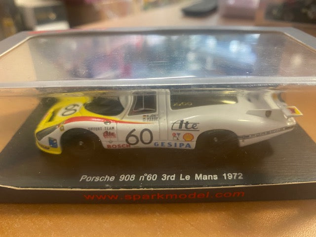 RARE Porsche 908  #60  Jo Siffert A.T.E. Racing  3ème 24h du Mans 1972 -Reinhold Joest / Michel Weber /Mario Casoni  Ref S1998