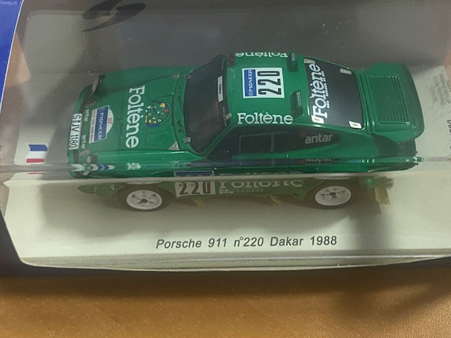 RARE Porsche 911 #220 Rally Dakar 1988  - Laffite - Landereau ...Edition Limitée  094 /500 pcs Ref SF034