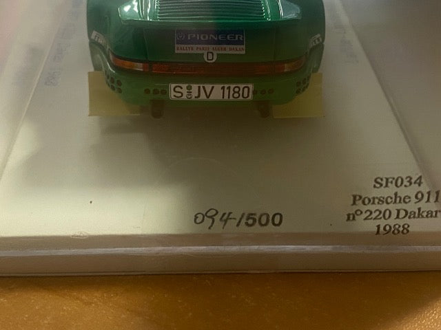 RARE Porsche 911 #220 Rally Dakar 1988  - Laffite - Landereau ...Edition Limitée  094 /500 pcs Ref SF034