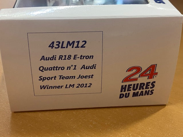 AUDI R18 e-tron quattro #1 Winner Le Mans 2012   -  Marcel Fässler, André Lotterer et Benoît Tréluyer  Ref 43LM12