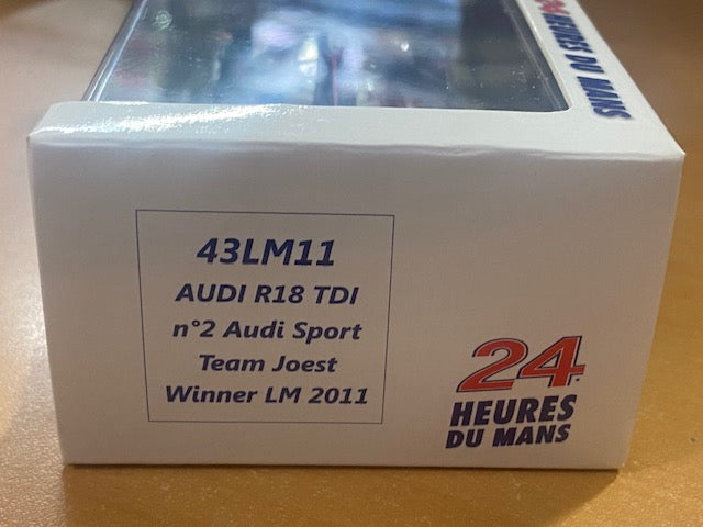 Audi R18 #2 winner le mans 2011  M.FASSLER-A.LOTTERER-B.TRELUYER REf 43LM11