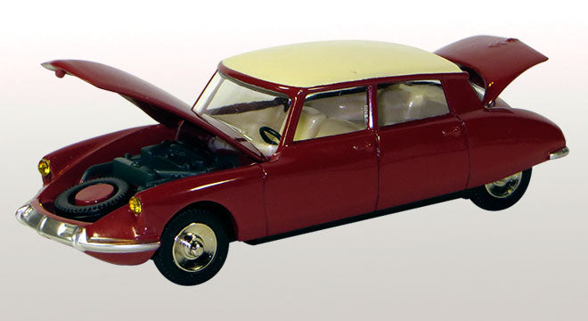 Citroën DS19 Grenat / Toit Ivoire, capot et malle ouvrants