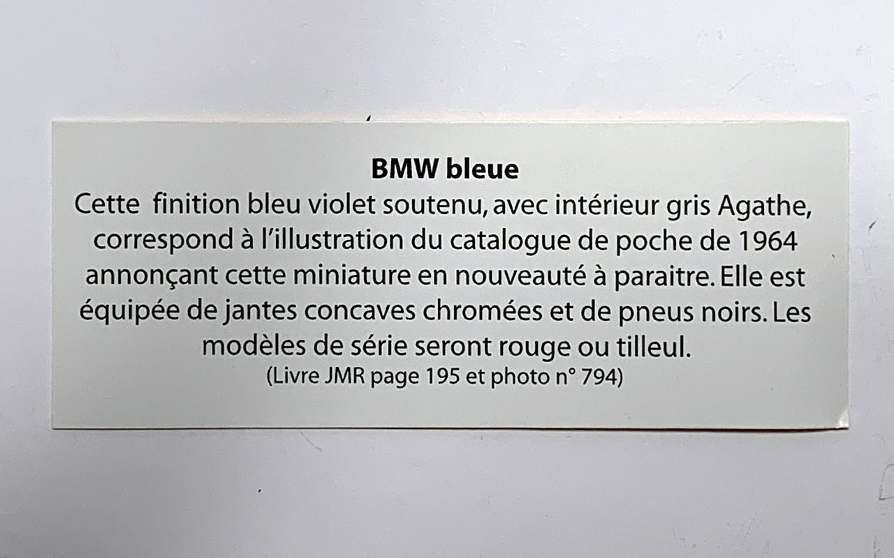BMW 1500 Prototype Catalogue 1964 Bleu Foncé