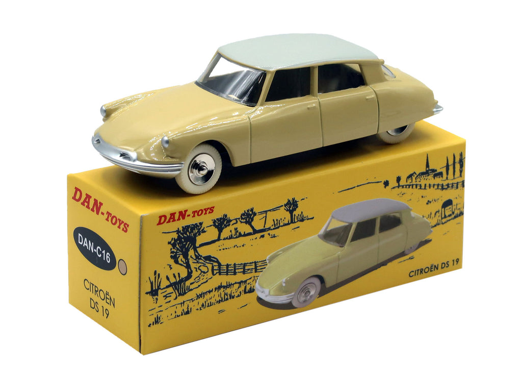 Citroen DS 19 Jaune pâle / Toit Gris Clair Jantes Concaves