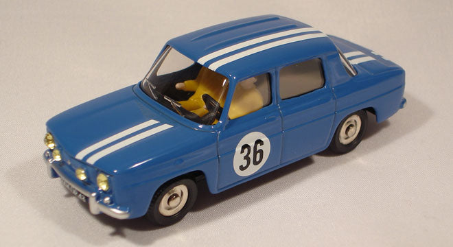 RARE Renault 8 Gordini #36 Bleu France / Bandes Blanches, avec Pilote et Co-Pilote