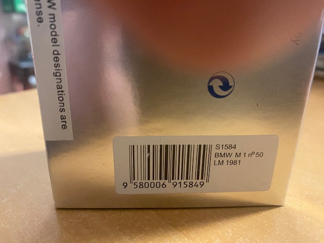 RARE BMW M1 #50 Le Mans 1981 J.P.Jarier / H.Henzler / H.Stuck  Ref S1584-11 Mars 2026